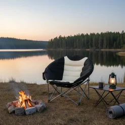 Campingstuhl faltbar schwarz/weiss