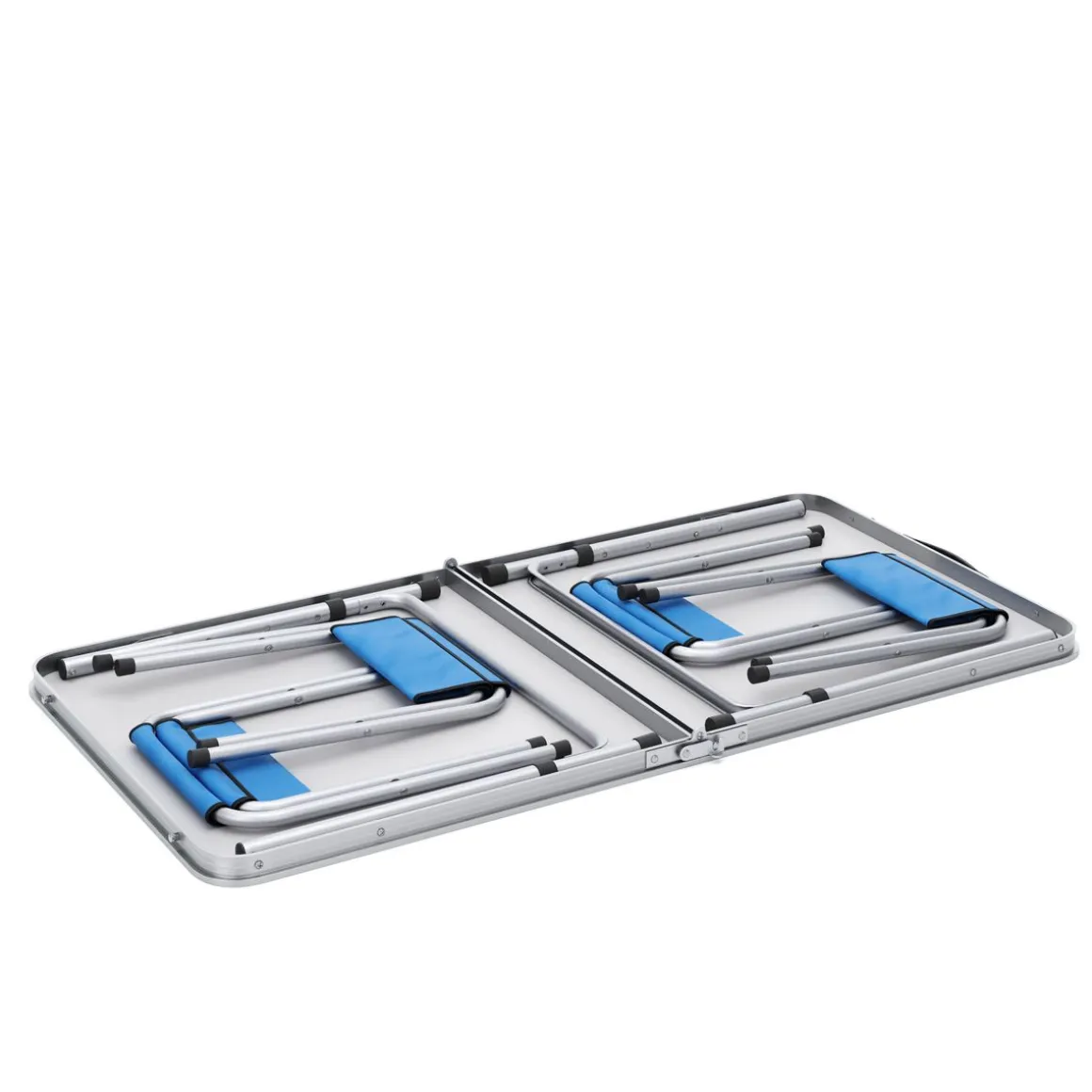 Campingtisch Garnitur 120 cm blau