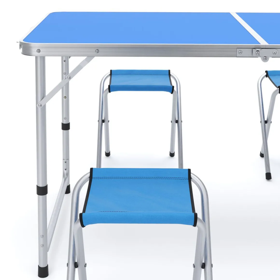 Campingtisch Garnitur 120 cm blau