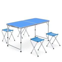 Campingtisch Garnitur 120 cm blau