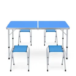 Campingtisch Garnitur 120 cm blau