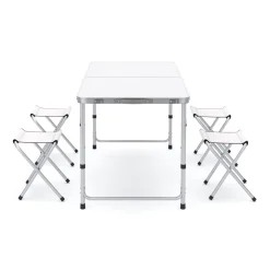 Campingtisch Garnitur 120 cm weiss