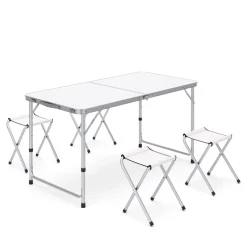 Campingtisch Garnitur 120 cm weiss