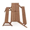 Campingtisch Garnitur Gartenbank Holz 2-in-1