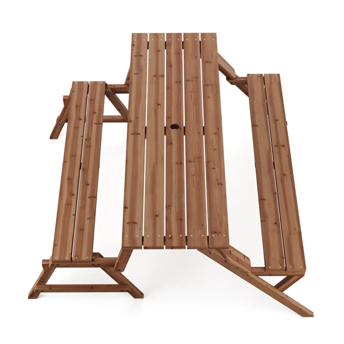 Campingtisch Garnitur Gartenbank Holz 2-in-1