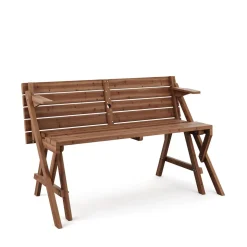 Campingtisch Garnitur Gartenbank Holz 2-in-1