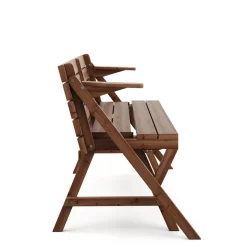 Campingtisch Garnitur Gartenbank Holz 2-in-1