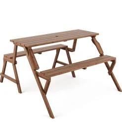 Campingtisch Garnitur Gartenbank Holz 2-in-1