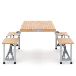 Campingtisch Garnitur Holz klappbar 85 cm