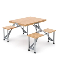 Campingtisch Garnitur Holz klappbar 85 cm