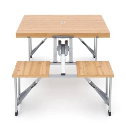 Campingtisch Garnitur Holz klappbar 85 cm