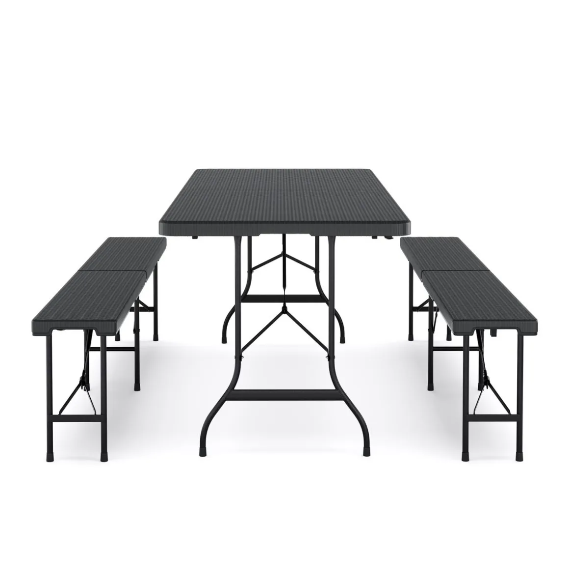 Campingtisch Garnitur klappbar 180 cm Rattanoptik