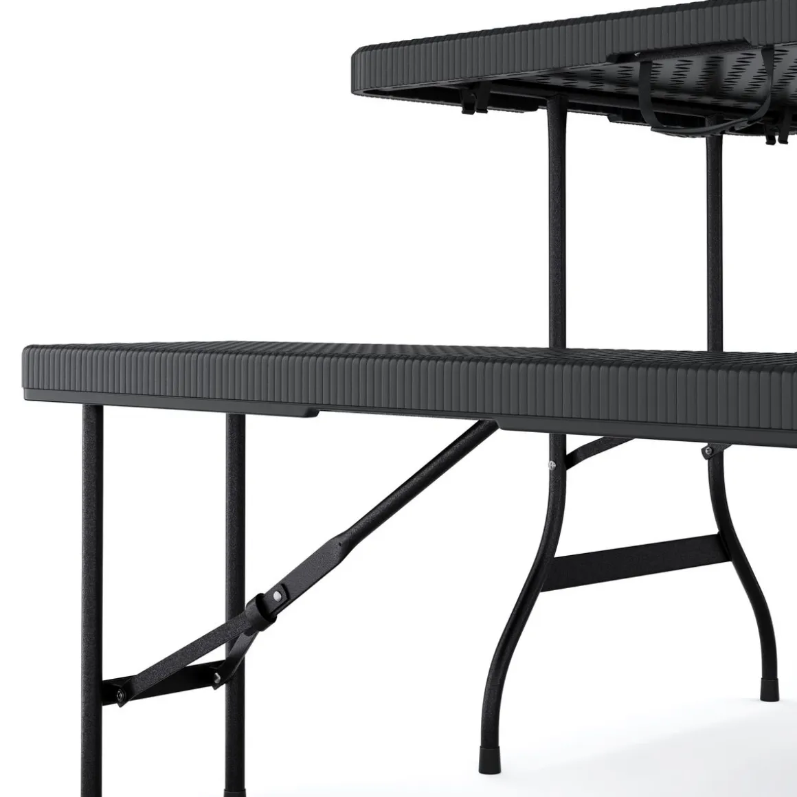Campingtisch Garnitur klappbar 180 cm Rattanoptik