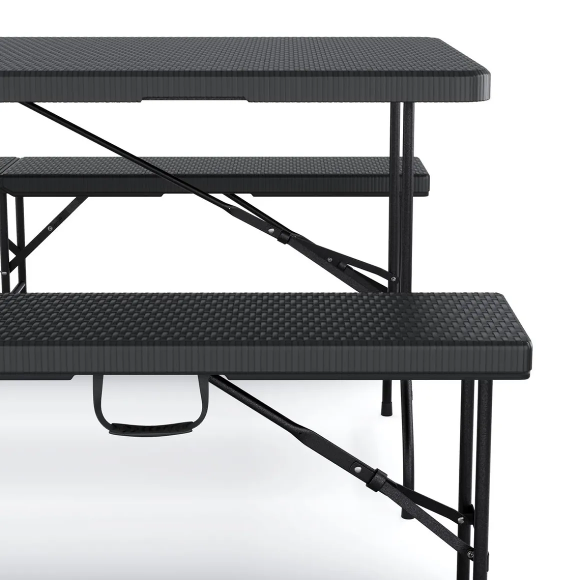 Campingtisch Garnitur klappbar 180 cm Rattanoptik