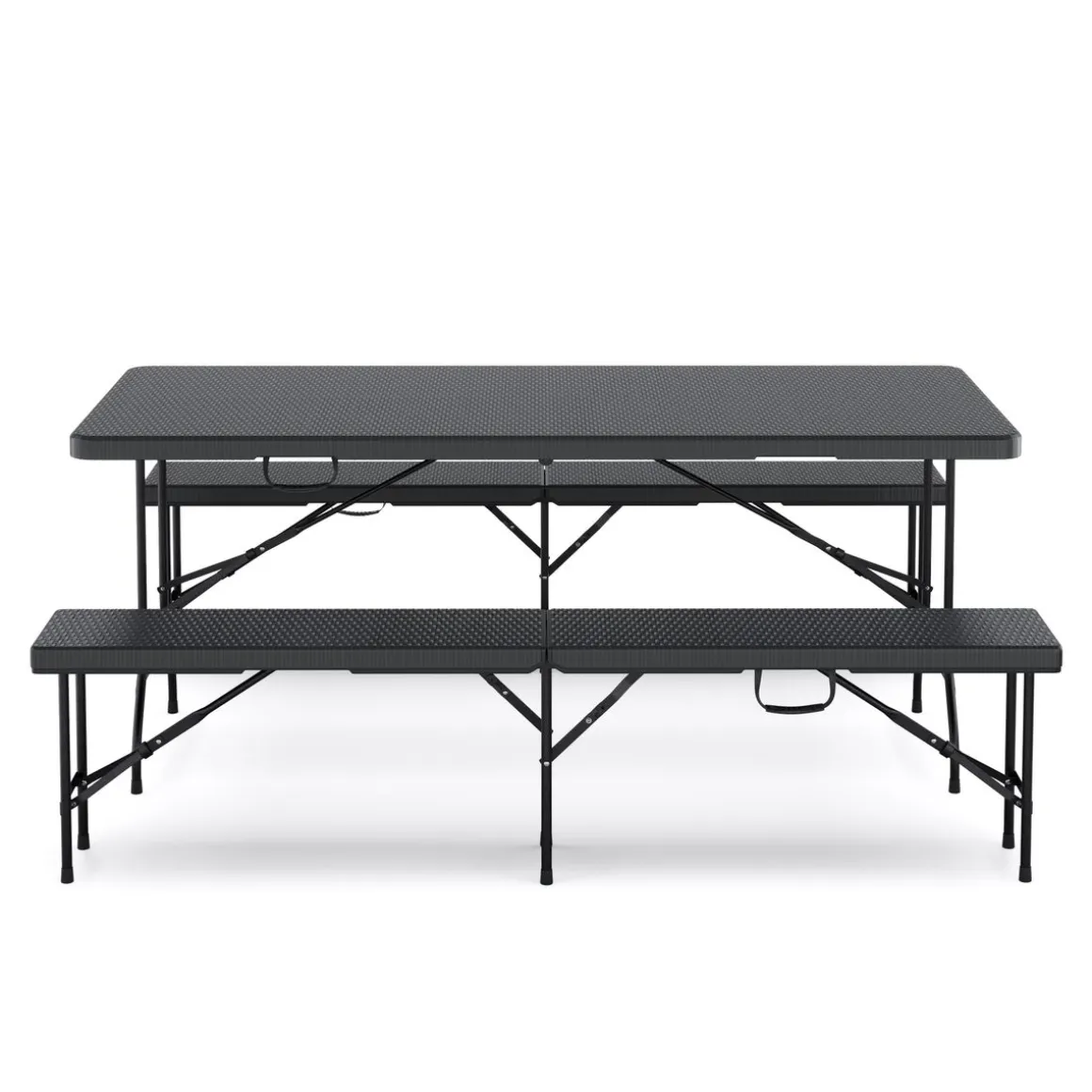 Campingtisch Garnitur klappbar 180 cm Rattanoptik