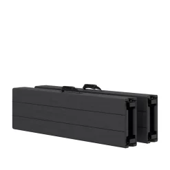 Campingtisch Garnitur klappbar 180 cm Holzoptik schwarz