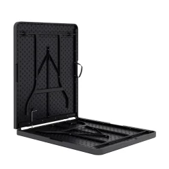 Campingtisch Garnitur klappbar 180 cm Holzoptik schwarz