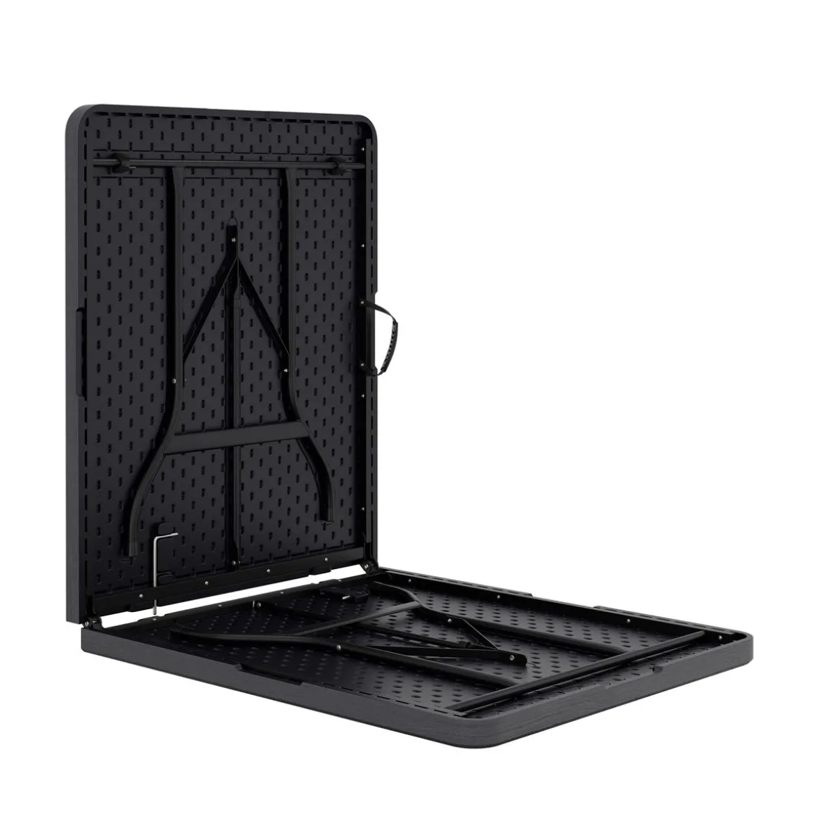 Campingtisch Garnitur klappbar 180 cm Holzoptik schwarz
