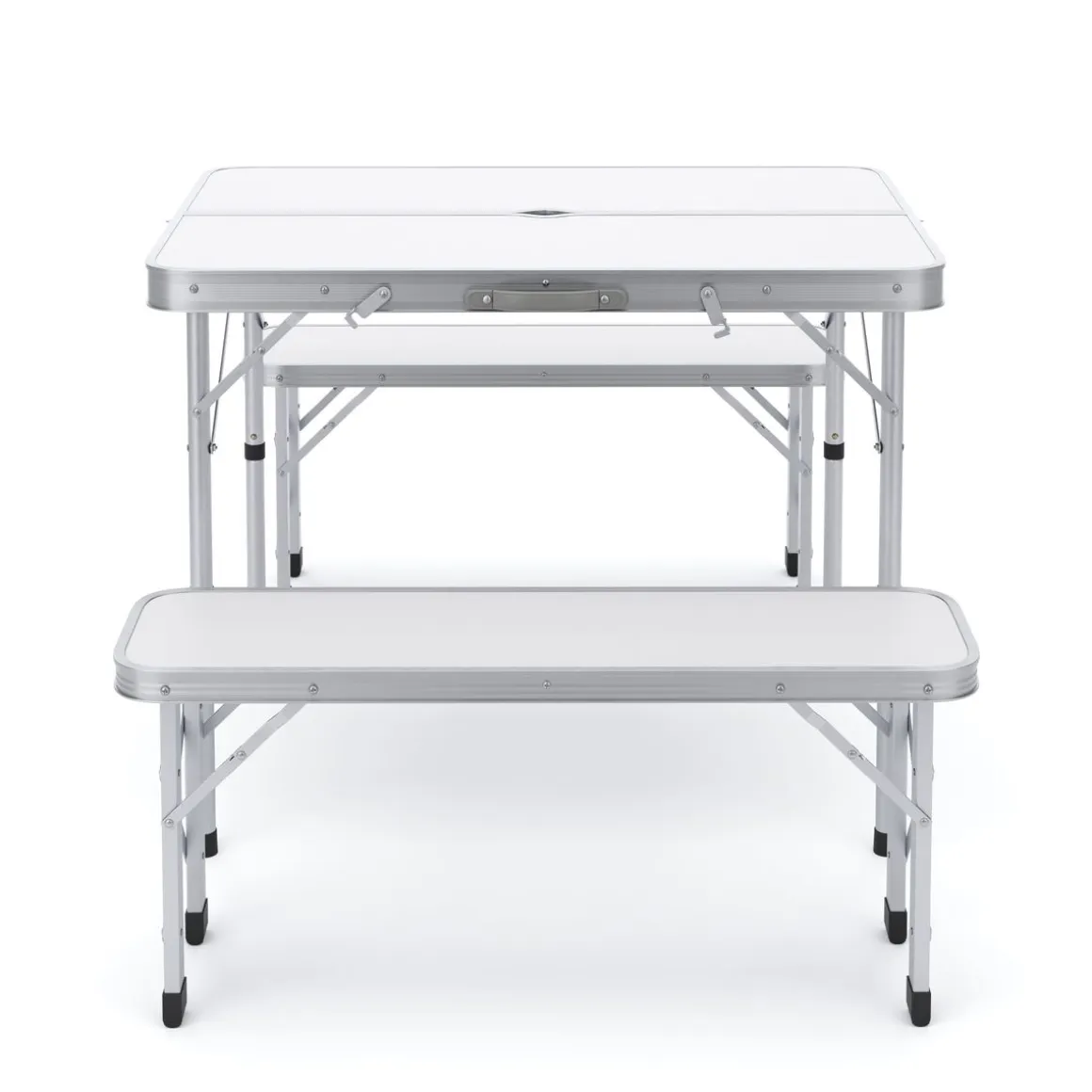 Campingtisch Garnitur klappbar 90 cm weiss