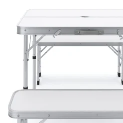 Campingtisch Garnitur klappbar 90 cm weiss