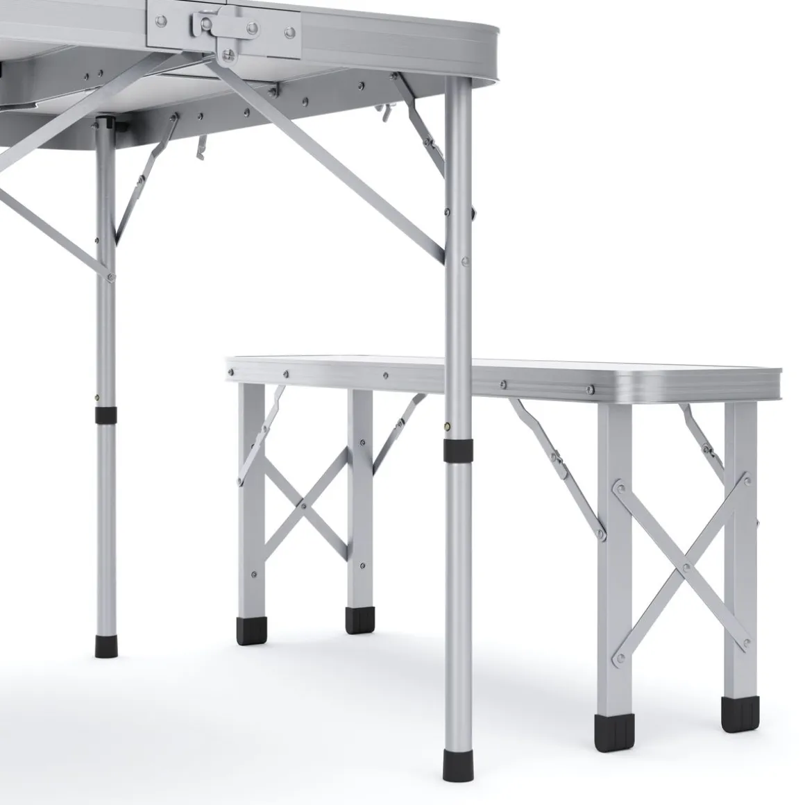Campingtisch Garnitur klappbar 90 cm weiss