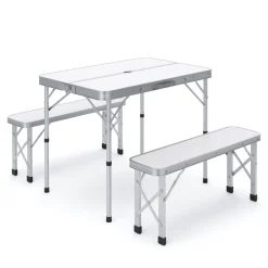 Campingtisch Garnitur klappbar 90 cm weiss