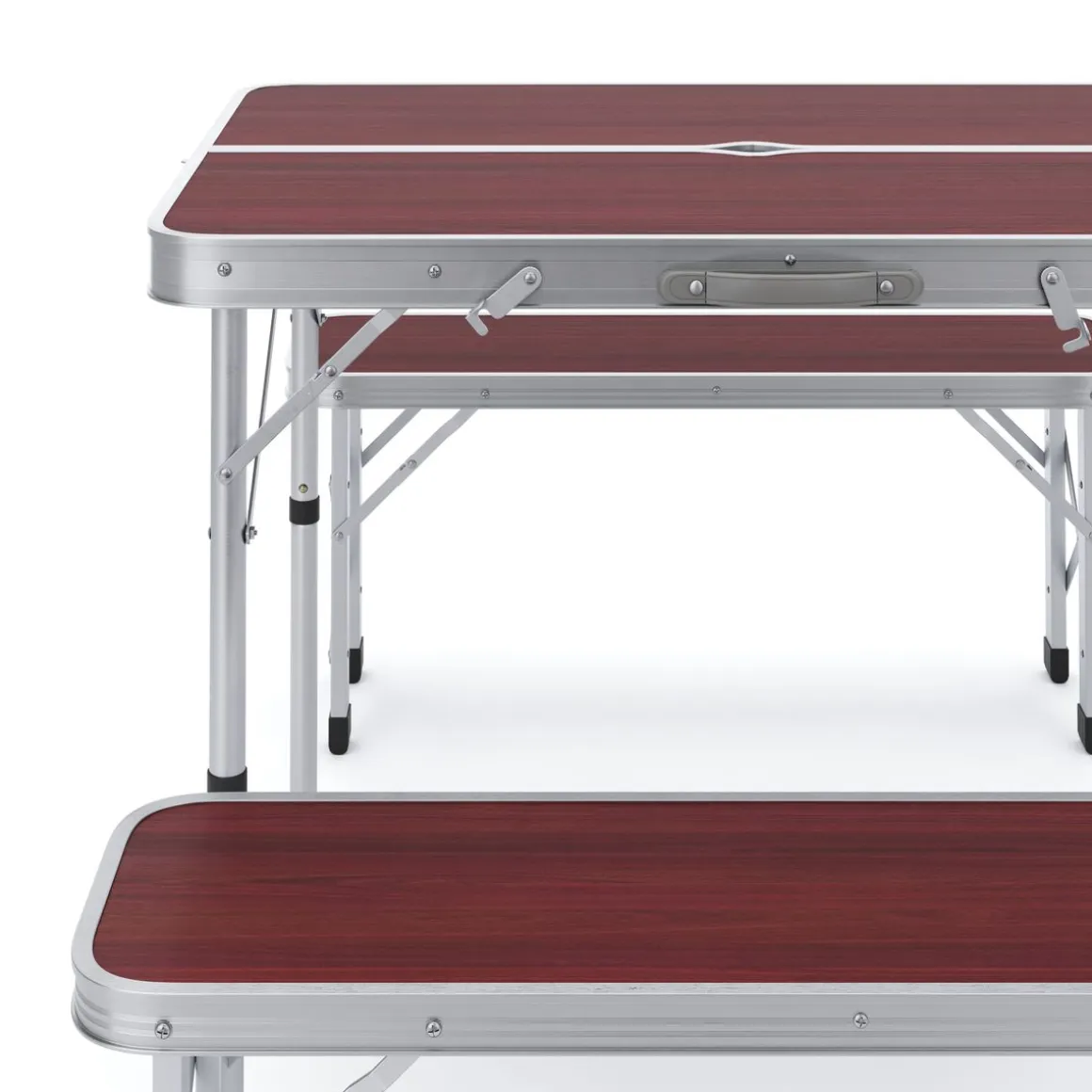 Campingtisch Garnitur klappbar 90 cm braun