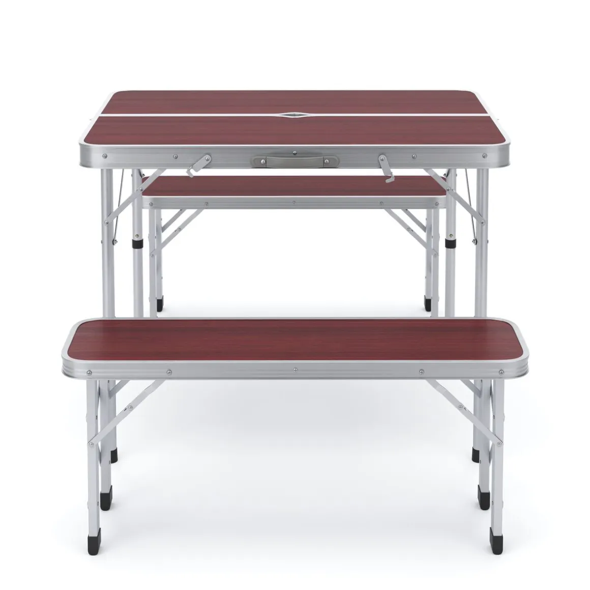 Campingtisch Garnitur klappbar 90 cm braun