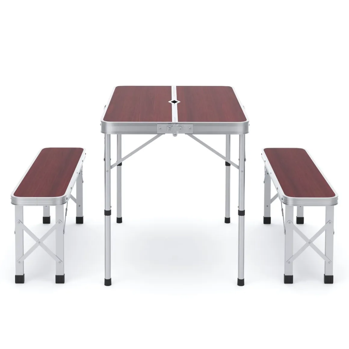 Campingtisch Garnitur klappbar 90 cm braun
