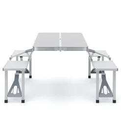 Campingtisch Garnitur klappbar 85 cm silber