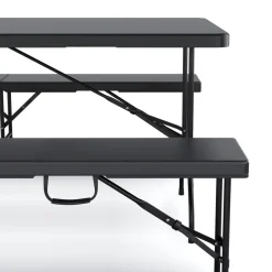 Campingtisch Garnitur klappbar 180 cm schwarz