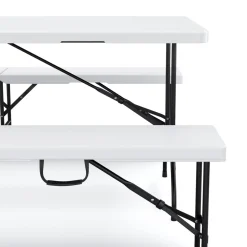 Campingtisch Garnitur klappbar 180 cm weiss