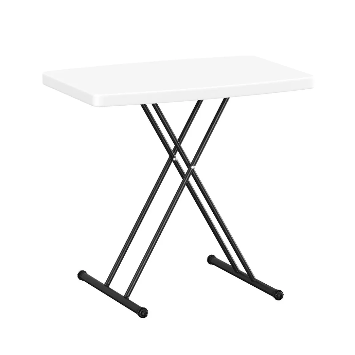 Campingtisch klappbar MILLIE höhenverstellbar 77 x 50 cm weiss/schwarz
