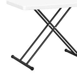 Campingtisch klappbar MILLIE höhenverstellbar 77 x 50 cm weiss/schwarz