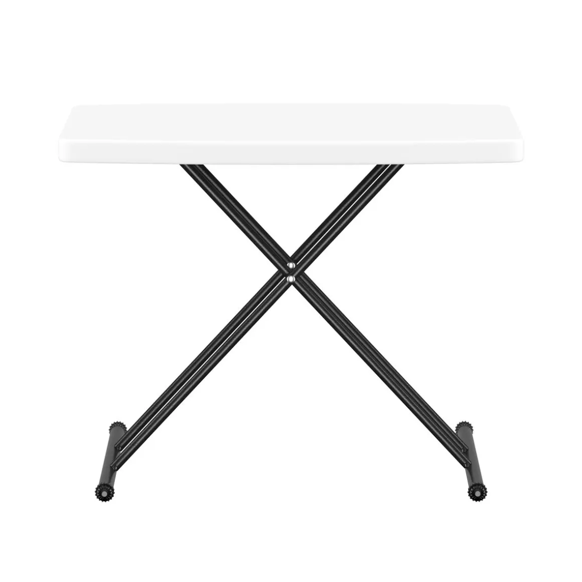 Campingtisch klappbar MILLIE höhenverstellbar 77 x 50 cm weiss/schwarz
