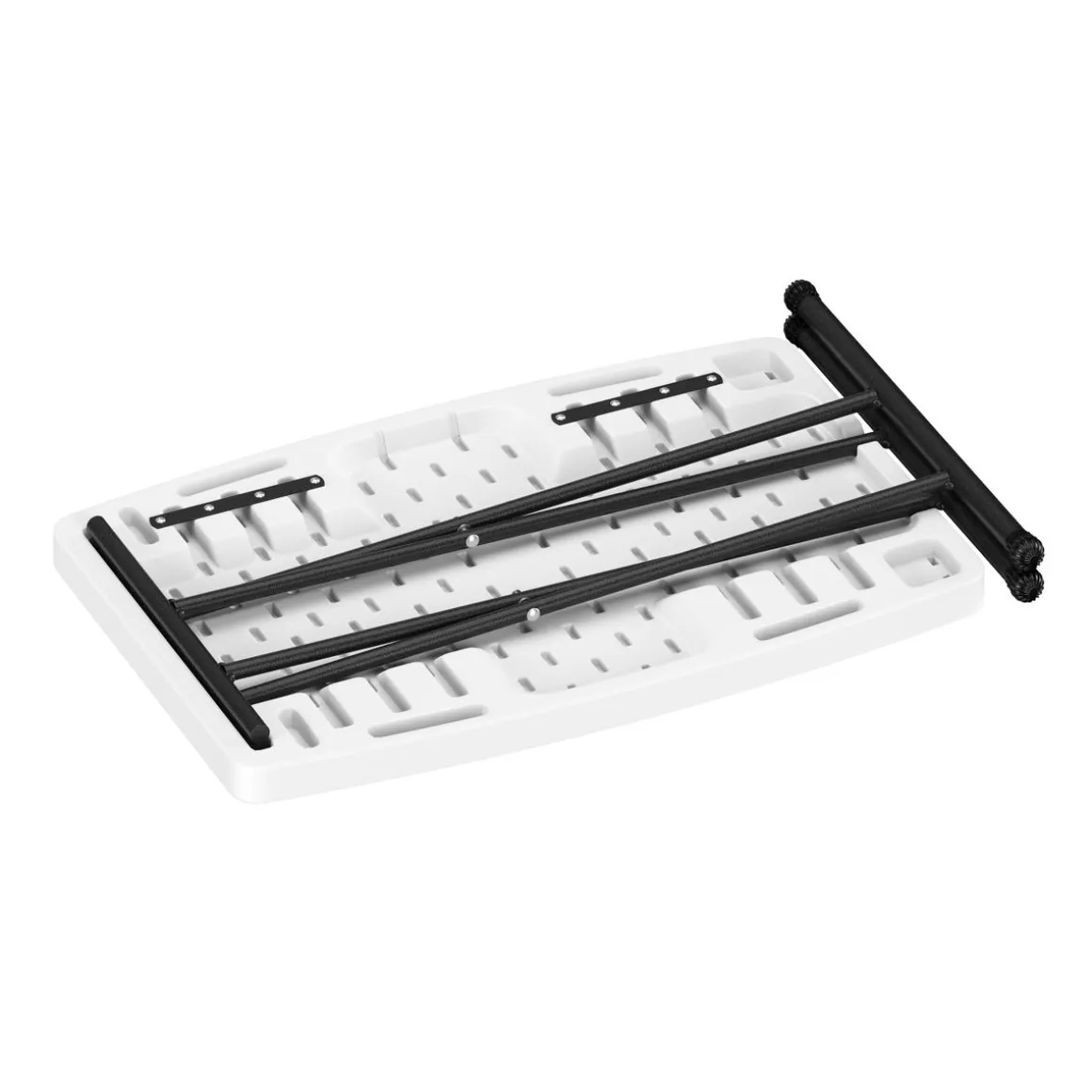 Campingtisch klappbar MILLIE höhenverstellbar 77 x 50 cm weiss/schwarz