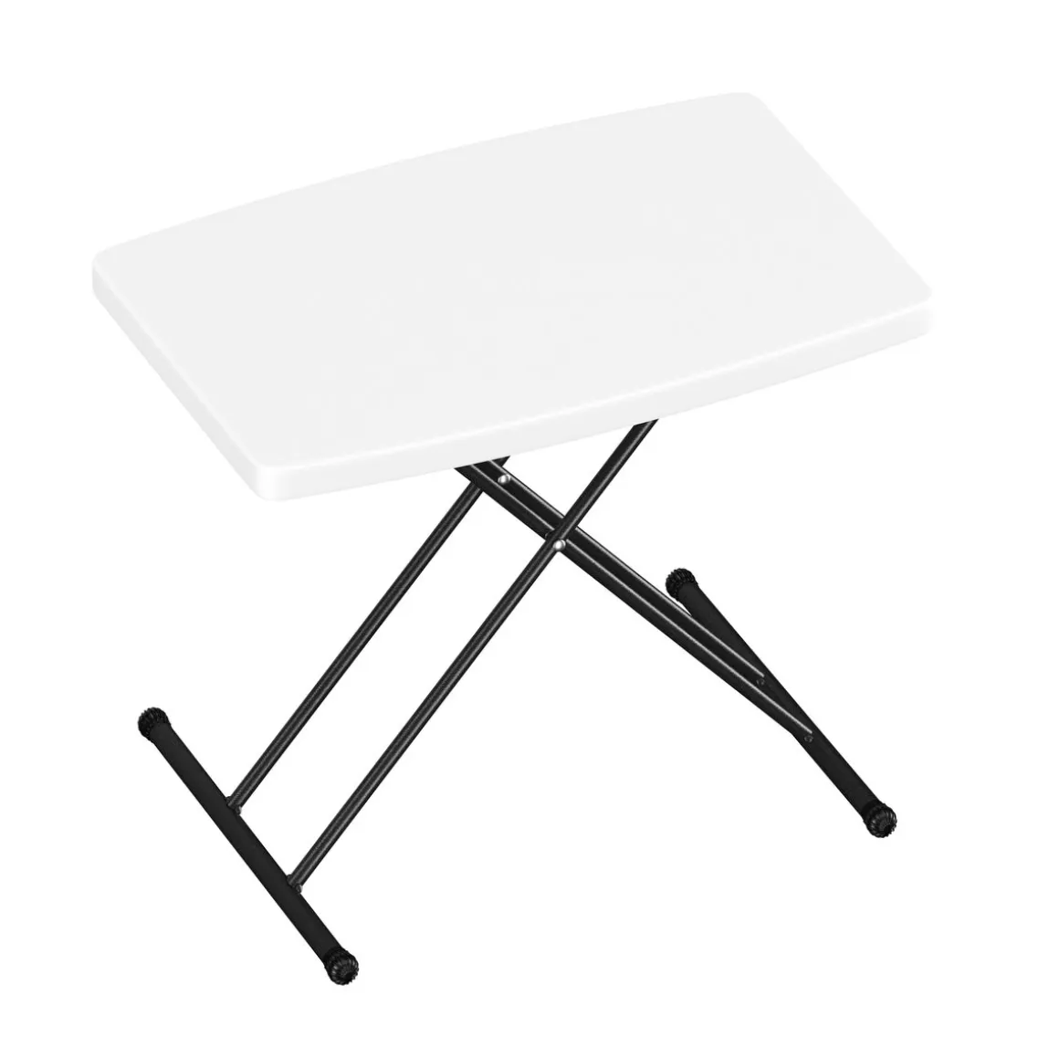 Campingtisch klappbar MILLIE höhenverstellbar 77 x 50 cm weiss/schwarz