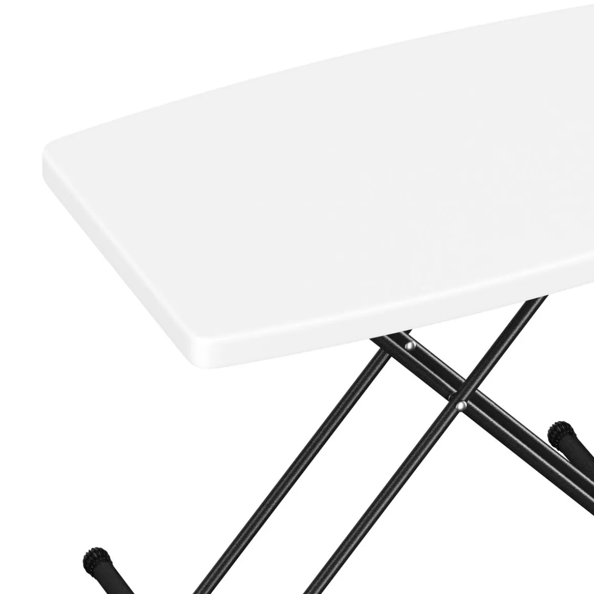 Campingtisch klappbar MILLIE höhenverstellbar 77 x 50 cm weiss/schwarz