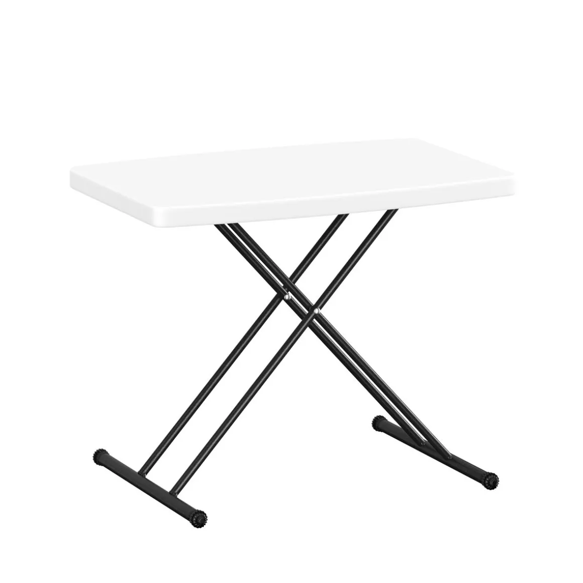 Campingtisch klappbar MILLIE höhenverstellbar 77 x 50 cm weiss/schwarz