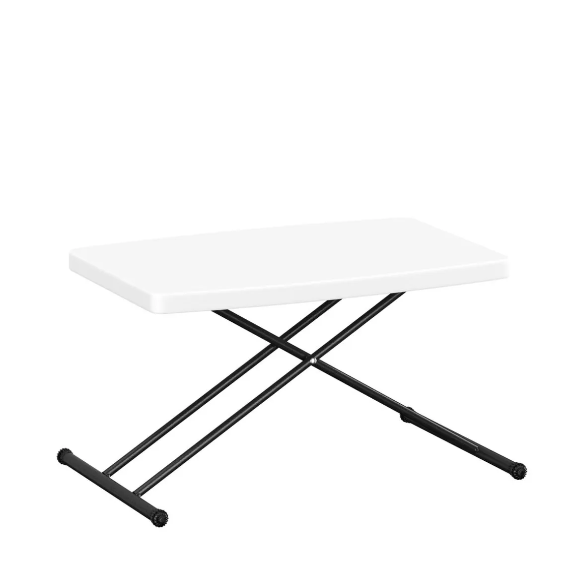 Campingtisch klappbar MILLIE höhenverstellbar 77 x 50 cm weiss/schwarz