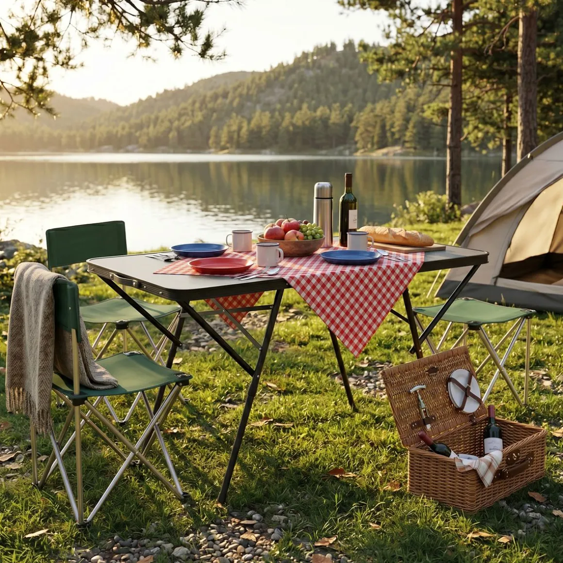 Campingtisch klappbar RAST 120 x 60 cm schwarz
