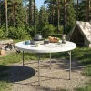 Campingtisch klappbar rund 122 x 74 cm weiss