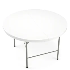 Campingtisch klappbar rund 122 x 74 cm weiss