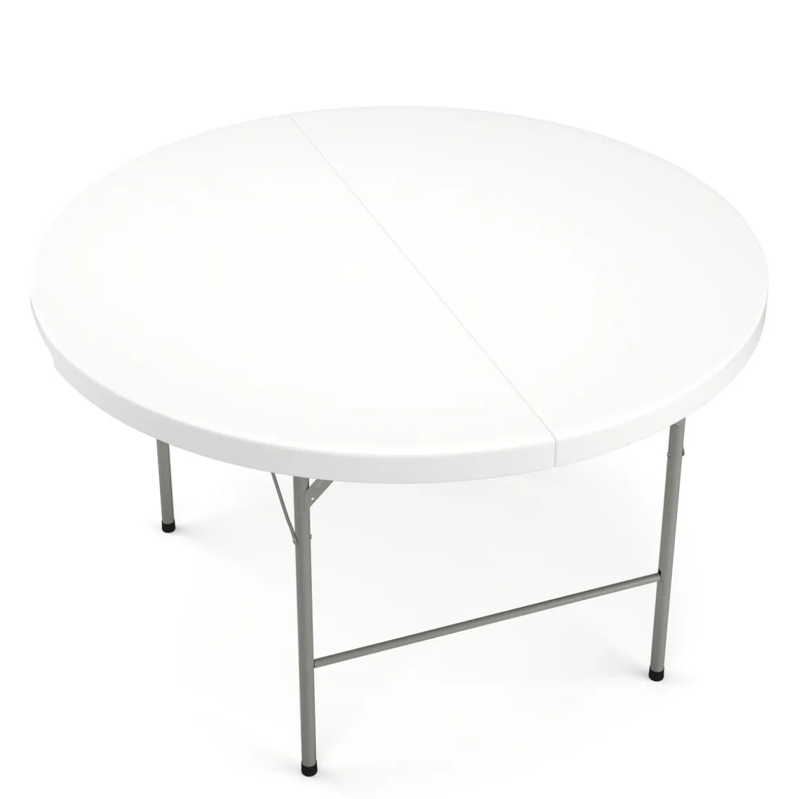 Campingtisch klappbar rund 122 x 74 cm weiss