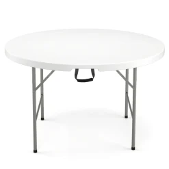 Campingtisch klappbar rund 122 x 74 cm weiss
