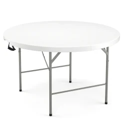 Campingtisch klappbar rund 122 x 74 cm weiss