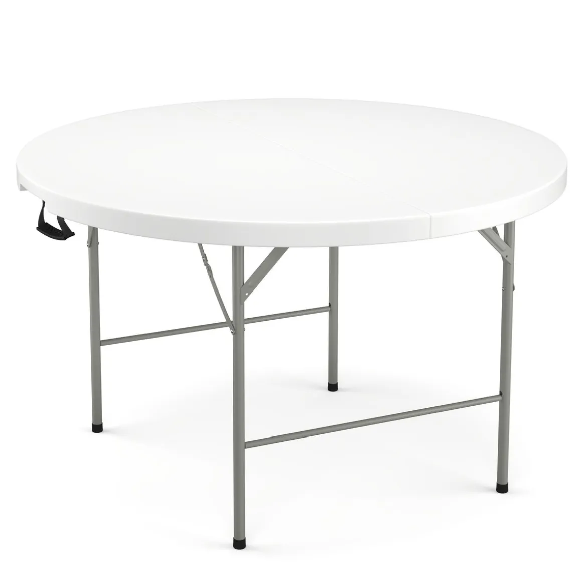 Campingtisch klappbar rund 122 x 74 cm weiss