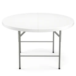 Campingtisch klappbar rund 122 x 74 cm weiss