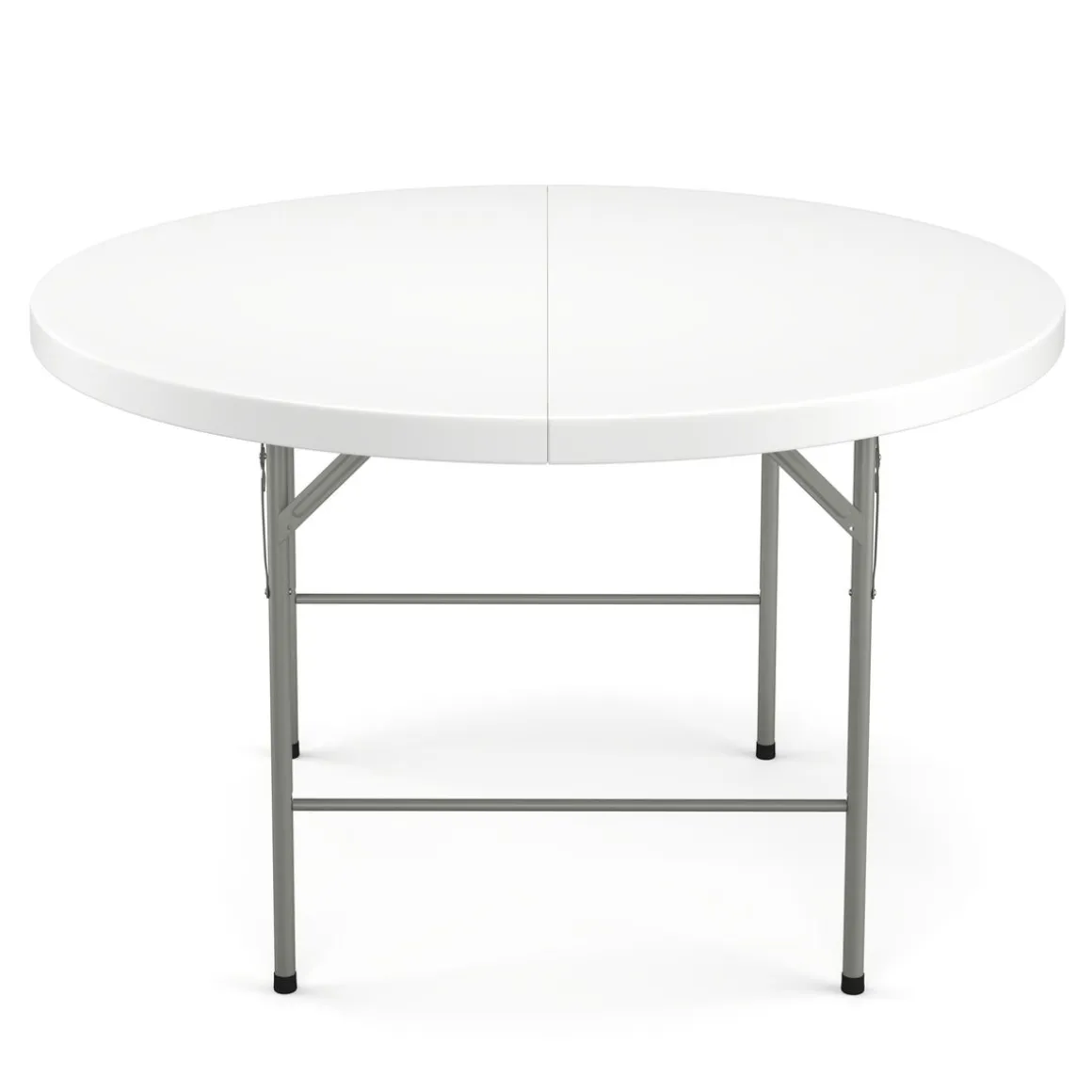 Campingtisch klappbar rund 122 x 74 cm weiss