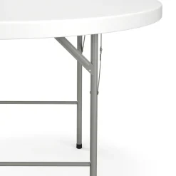 Campingtisch klappbar rund 122 x 74 cm weiss